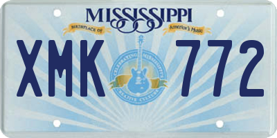 MS license plate XMK772