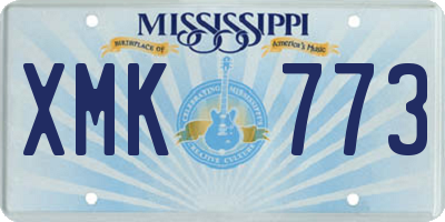 MS license plate XMK773
