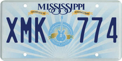 MS license plate XMK774
