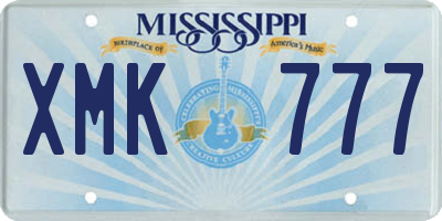 MS license plate XMK777