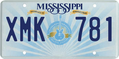 MS license plate XMK781