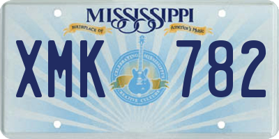 MS license plate XMK782