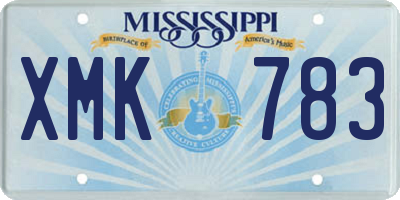 MS license plate XMK783