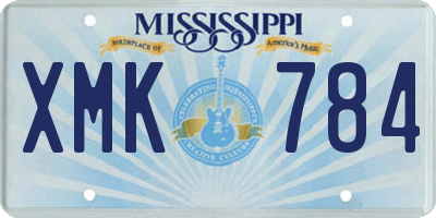 MS license plate XMK784