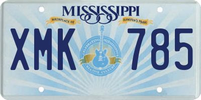 MS license plate XMK785