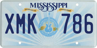 MS license plate XMK786