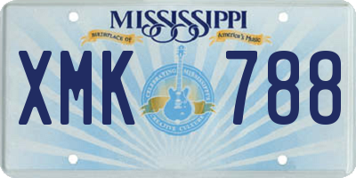 MS license plate XMK788