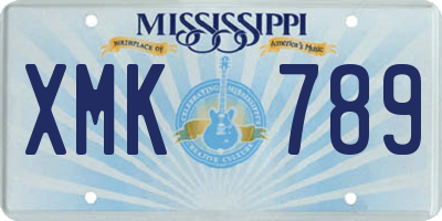 MS license plate XMK789