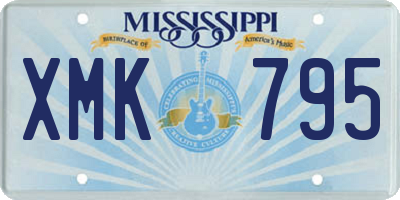 MS license plate XMK795