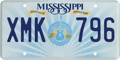 MS license plate XMK796