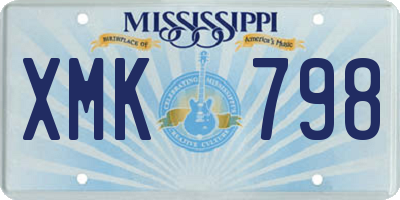 MS license plate XMK798