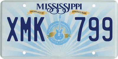 MS license plate XMK799