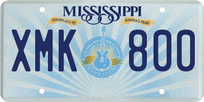 MS license plate XMK800
