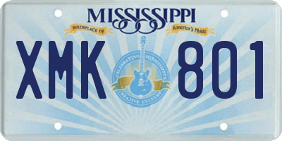 MS license plate XMK801