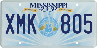 MS license plate XMK805