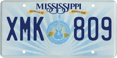 MS license plate XMK809