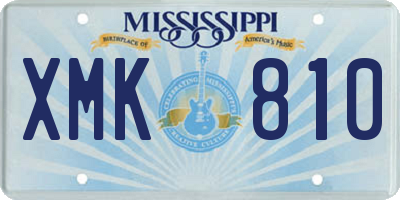 MS license plate XMK810