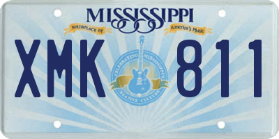 MS license plate XMK811