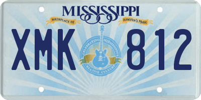 MS license plate XMK812