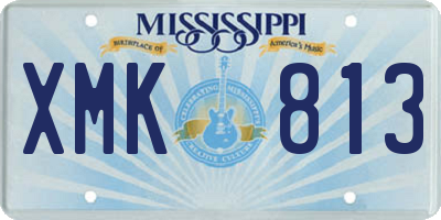 MS license plate XMK813