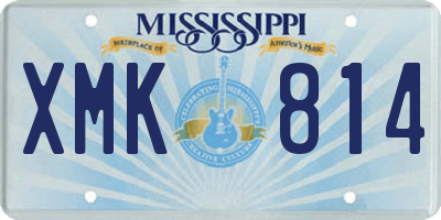 MS license plate XMK814