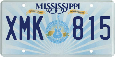 MS license plate XMK815