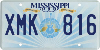 MS license plate XMK816