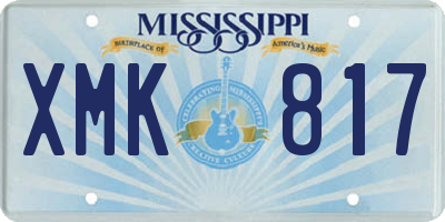MS license plate XMK817