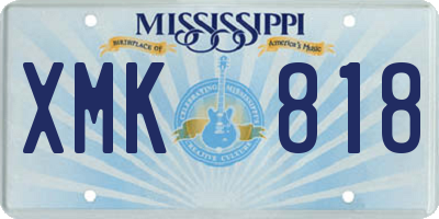 MS license plate XMK818