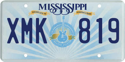 MS license plate XMK819