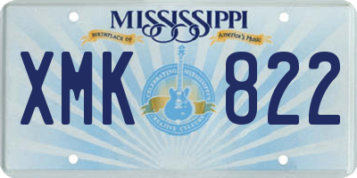 MS license plate XMK822