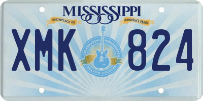 MS license plate XMK824