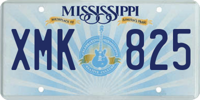 MS license plate XMK825