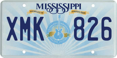 MS license plate XMK826