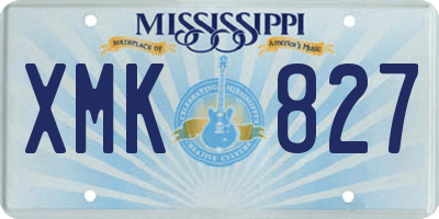 MS license plate XMK827
