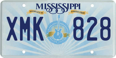 MS license plate XMK828