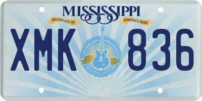 MS license plate XMK836