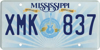MS license plate XMK837