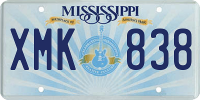 MS license plate XMK838