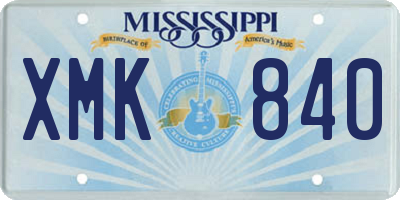 MS license plate XMK840