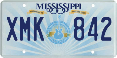 MS license plate XMK842