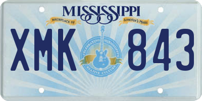 MS license plate XMK843