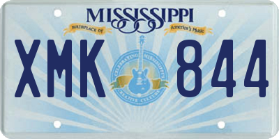 MS license plate XMK844