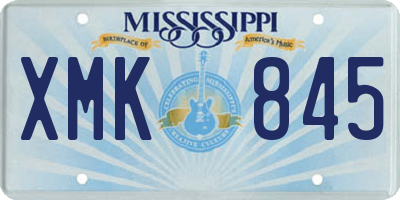MS license plate XMK845