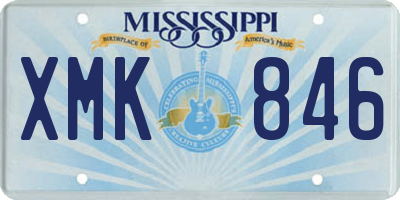 MS license plate XMK846