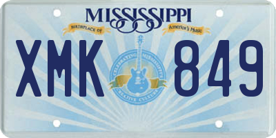 MS license plate XMK849