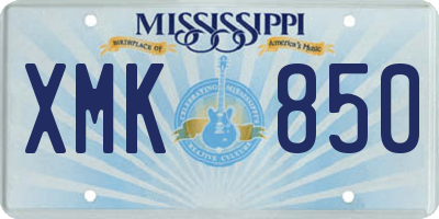 MS license plate XMK850