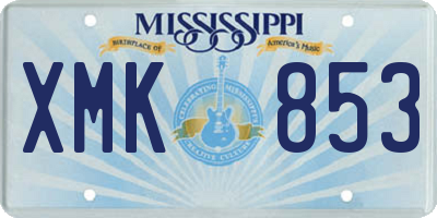 MS license plate XMK853