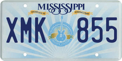 MS license plate XMK855