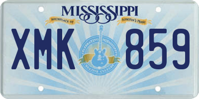 MS license plate XMK859